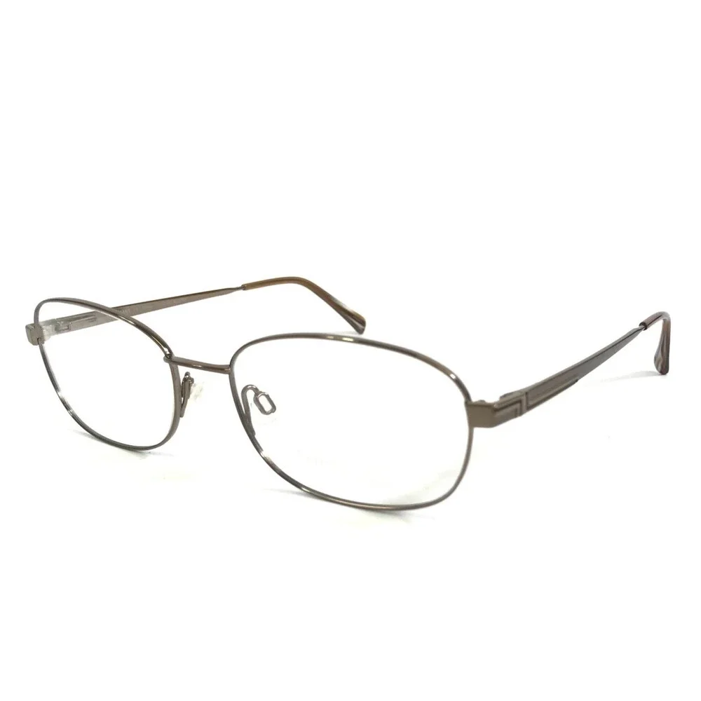 Charmant Eyeglasses Frames CH8186 BR Brown Rectangle Wire Rim Titanium 55-18-145